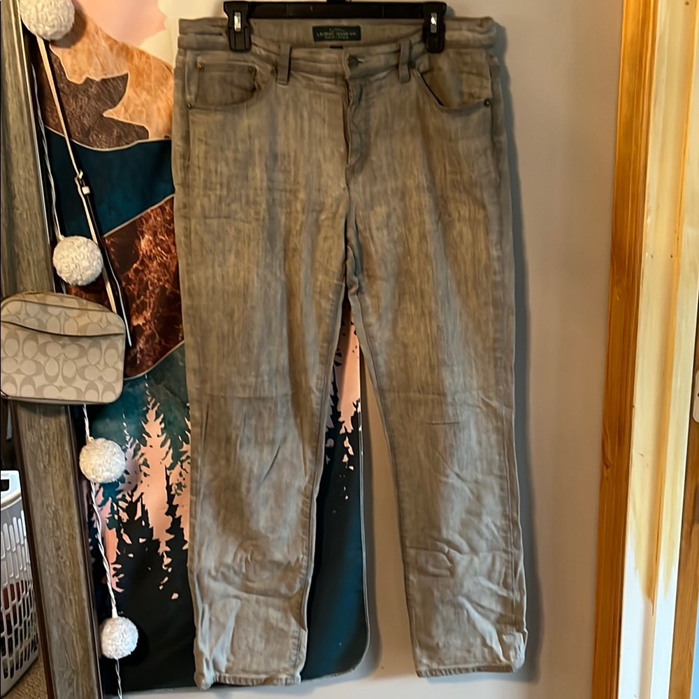 Gray Lauren Jeans Co. Straight-Leg Jeans
